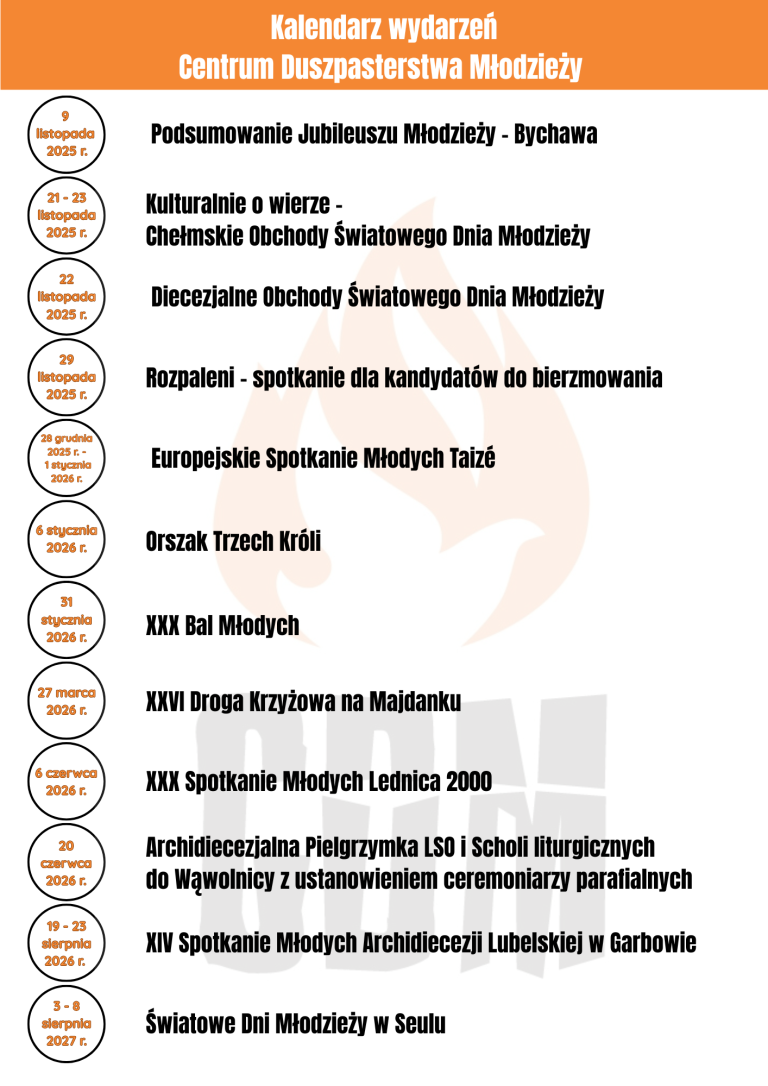 Kalendarz wydarzeń CDM AL 2025